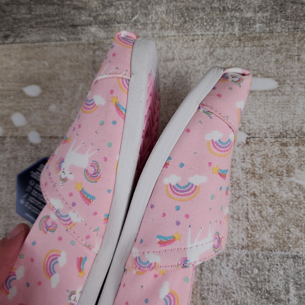 Toms Alpargata Womens Shoes Sz 6 Pink Almond Blossom Unicorn Print Slip On Flats - Picture 9 of 14